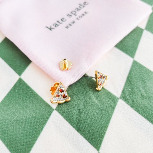 🎉Host Pick!🎉 Kate Spade Pizza My Heart Stud Earrings Gold Multicolor - Picture 3 of 3